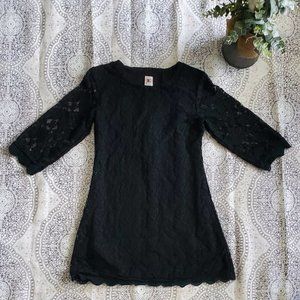 Lace Overlay Black Dress